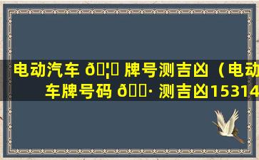 电动汽车 🦊 牌号测吉凶（电动车牌号码 🌷 测吉凶1531490）
